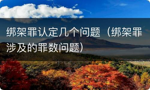 绑架罪认定几个问题（绑架罪涉及的罪数问题）