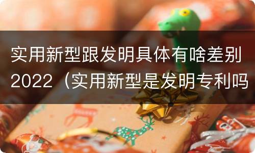 实用新型跟发明具体有啥差别2022（实用新型是发明专利吗）