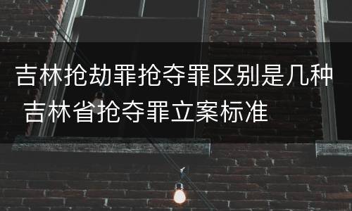 吉林抢劫罪抢夺罪区别是几种 吉林省抢夺罪立案标准
