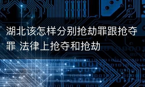 湖北该怎样分别抢劫罪跟抢夺罪 法律上抢夺和抢劫