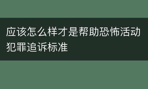 应该怎么样才是帮助恐怖活动犯罪追诉标准