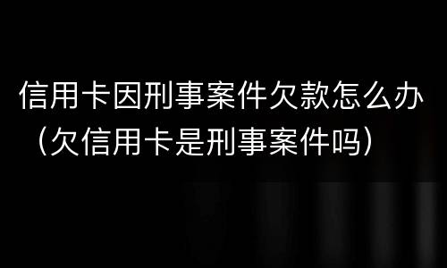 信用卡因刑事案件欠款怎么办（欠信用卡是刑事案件吗）