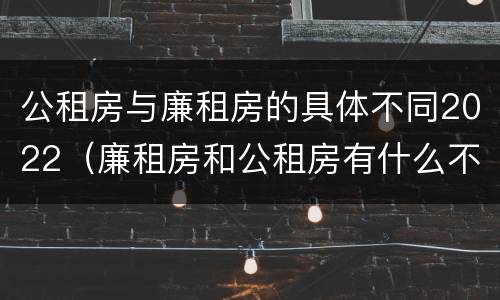 公租房与廉租房的具体不同2022（廉租房和公租房有什么不同）