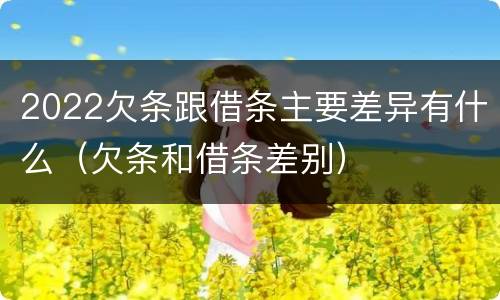 2022欠条跟借条主要差异有什么（欠条和借条差别）
