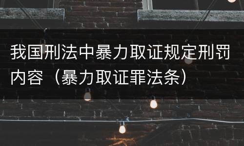 我国刑法中暴力取证规定刑罚内容（暴力取证罪法条）
