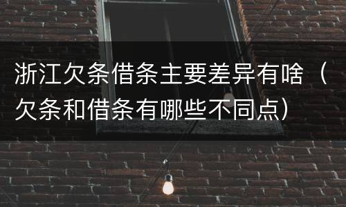 浙江欠条借条主要差异有啥（欠条和借条有哪些不同点）