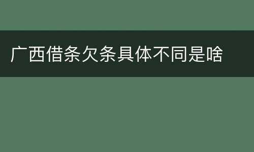 广西借条欠条具体不同是啥