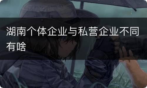 湖南个体企业与私营企业不同有啥