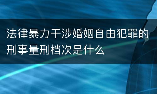 法律暴力干涉婚姻自由犯罪的刑事量刑档次是什么