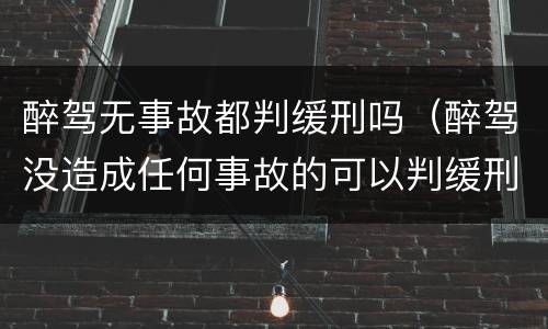 醉驾无事故都判缓刑吗（醉驾没造成任何事故的可以判缓刑吗）
