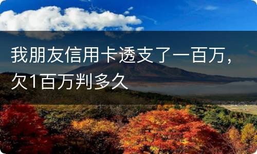 我朋友信用卡透支了一百万，欠1百万判多久