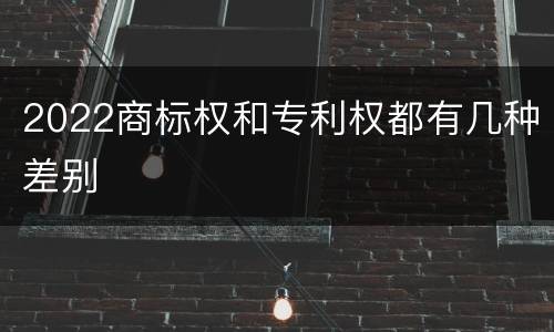 2022商标权和专利权都有几种差别