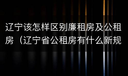 辽宁该怎样区别廉租房及公租房（辽宁省公租房有什么新规定）