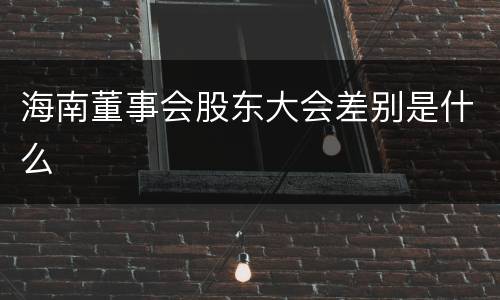 海南董事会股东大会差别是什么