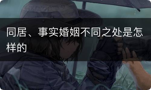 同居、事实婚姻不同之处是怎样的