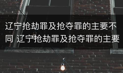 辽宁抢劫罪及抢夺罪的主要不同 辽宁抢劫罪及抢夺罪的主要不同类型