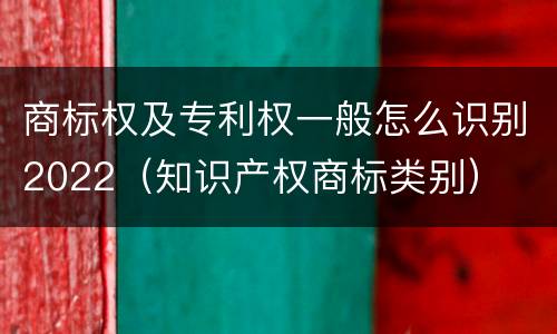 商标权及专利权一般怎么识别2022（知识产权商标类别）