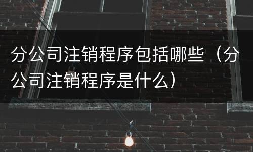 分公司注销程序包括哪些（分公司注销程序是什么）