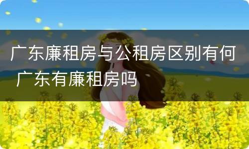 广东廉租房与公租房区别有何 广东有廉租房吗