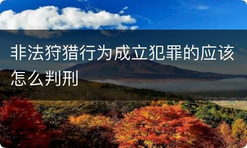非法狩猎行为成立犯罪的应该怎么判刑