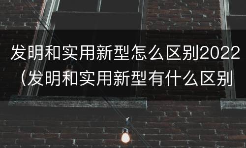 发明和实用新型怎么区别2022（发明和实用新型有什么区别）