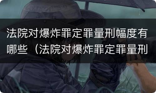 法院对爆炸罪定罪量刑幅度有哪些（法院对爆炸罪定罪量刑幅度有哪些要求）
