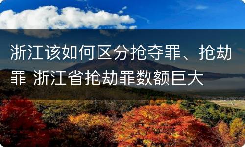 浙江该如何区分抢夺罪、抢劫罪 浙江省抢劫罪数额巨大