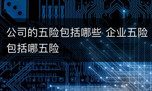 公司的五险包括哪些 企业五险包括哪五险