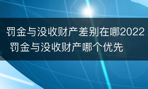 罚金与没收财产差别在哪2022 罚金与没收财产哪个优先