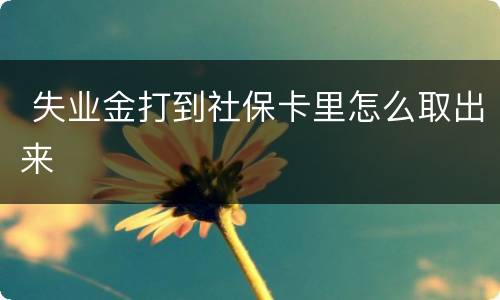  失业金打到社保卡里怎么取出来