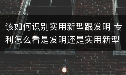 该如何识别实用新型跟发明 专利怎么看是发明还是实用新型