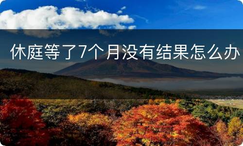 休庭等了7个月没有结果怎么办