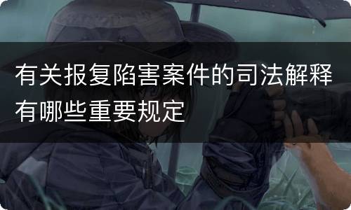 有关报复陷害案件的司法解释有哪些重要规定