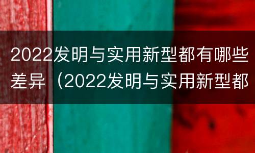 2022发明与实用新型都有哪些差异（2022发明与实用新型都有哪些差异和不足）