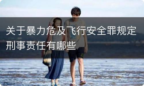 关于暴力危及飞行安全罪规定刑事责任有哪些