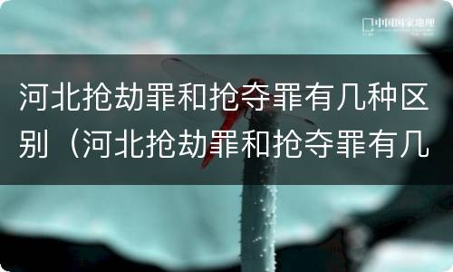 河北抢劫罪和抢夺罪有几种区别（河北抢劫罪和抢夺罪有几种区别图片）
