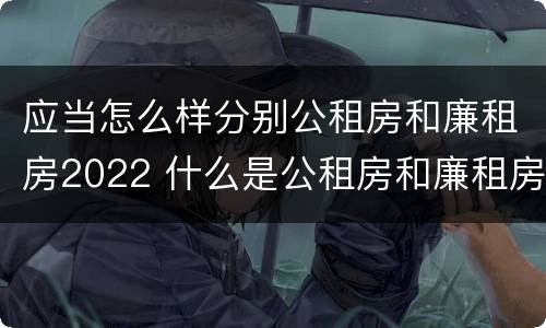 应当怎么样分别公租房和廉租房2022 什么是公租房和廉租房