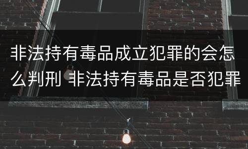 非法持有毒品成立犯罪的会怎么判刑 非法持有毒品是否犯罪