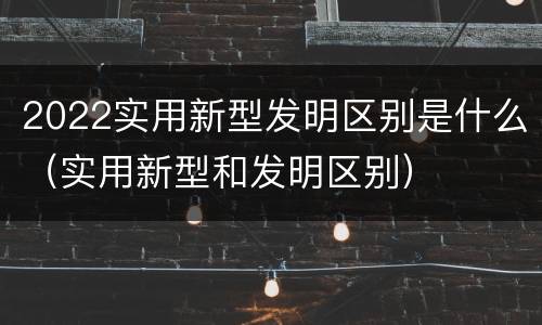 2022实用新型发明区别是什么（实用新型和发明区别）
