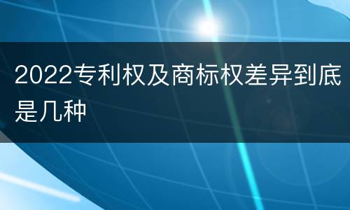 2022专利权及商标权差异到底是几种