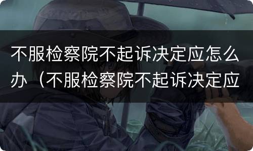 不服检察院不起诉决定应怎么办（不服检察院不起诉决定应怎么办理）
