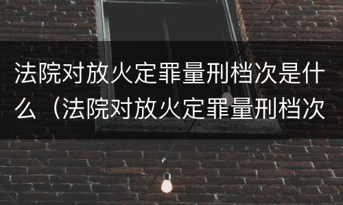 法院对放火定罪量刑档次是什么（法院对放火定罪量刑档次是什么要求）