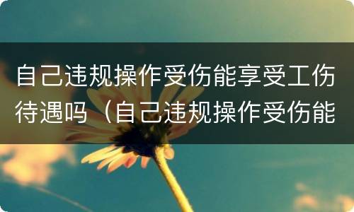自己违规操作受伤能享受工伤待遇吗（自己违规操作受伤能享受工伤待遇吗）