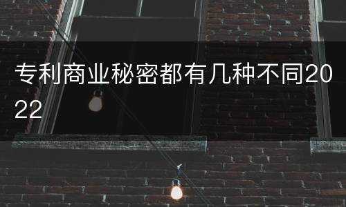 专利商业秘密都有几种不同2022