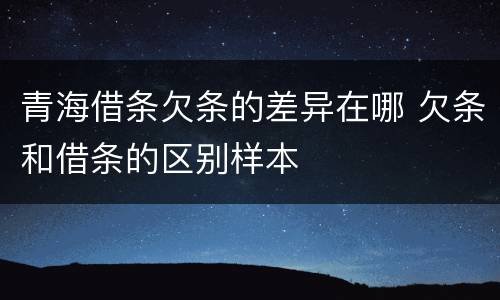 青海借条欠条的差异在哪 欠条和借条的区别样本
