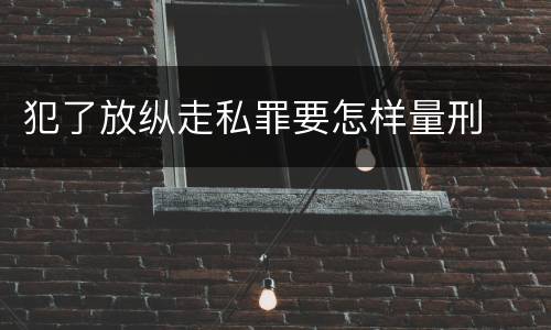 犯了放纵走私罪要怎样量刑