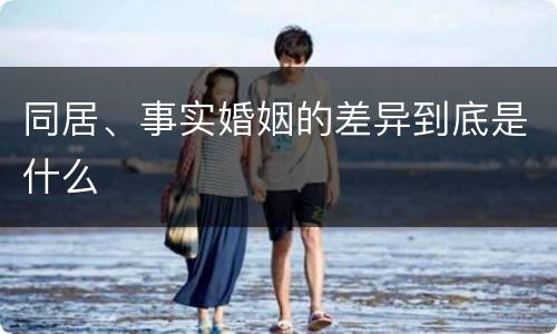 同居、事实婚姻的差异到底是什么