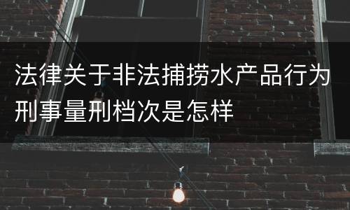 法律关于非法捕捞水产品行为刑事量刑档次是怎样