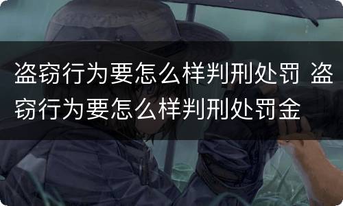 盗窃行为要怎么样判刑处罚 盗窃行为要怎么样判刑处罚金