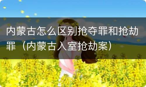 内蒙古怎么区别抢夺罪和抢劫罪（内蒙古入室抢劫案）